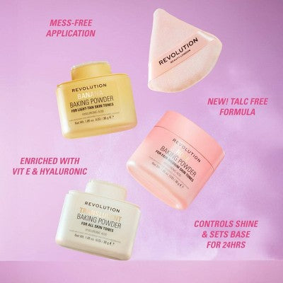 Makeup Revolution Loose Baking Powder Translucent 1.05oz - New