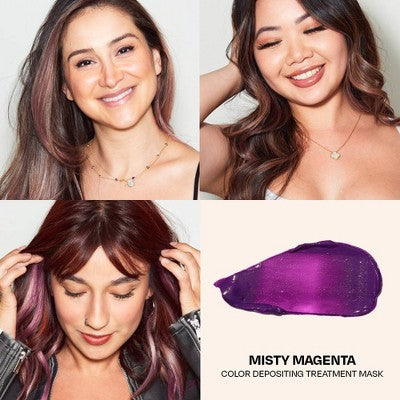 Overtone Misty Magenta Hair Mask Semi-Permanent Hair Dye & Color Conditioner Cotton Candy Pink for Brown; Blonde Hair - New