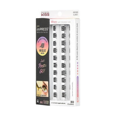 KISS Products imPRESS Press-On Self Adhesive Eyelashes Refill Wispy 30ct - New