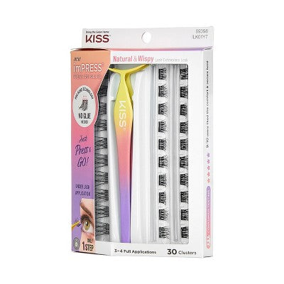 KISS Products imPRESS Press-On Self Adhesive Eyelashes Natural & Wispy 50ct - New