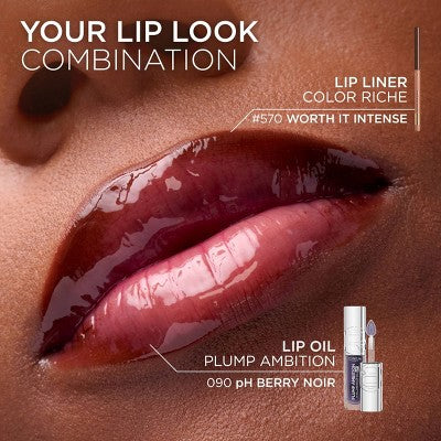 L'Oreal Paris Plump Ambition Hyaluron pH Lip Oil Plumping Lip Gloss Coral 0.16 fl oz - New