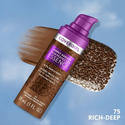 COVERGIRL Simply Ageless Skin Perfector Essence Foundation 75 Rich Deep 1 fl oz - New