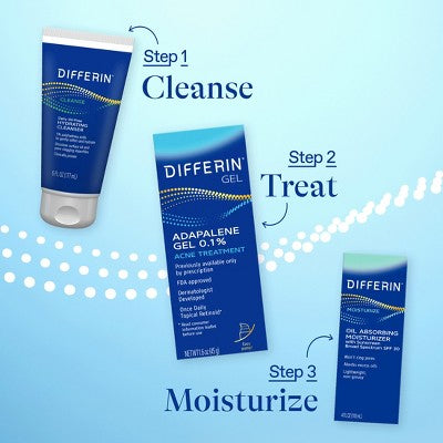 Differin Retinoid Acne Treatment; Adapalene Gel 0.1% 45g/1.6oz - New