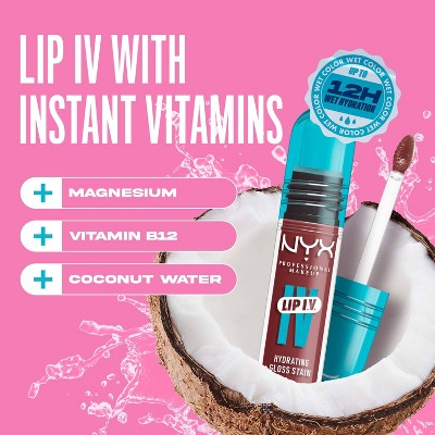 NYX Professional Makeup Lip IV Hydrating Lip Gloss Stain Splash N Spice 0.16 fl oz - Imperfect Container