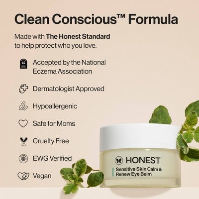 Honest Beauty Calm & Renew Melting Eye Balm with Calming Phyto-Blend 0.5oz - New