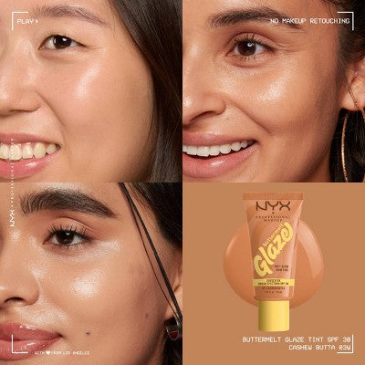 NYX Professional Makeup Buttermelt Glaze Skin Tint with SPF 30 Cashew Butta 1.01 fl oz - Imperfect Container