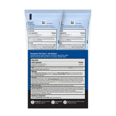 Neutrogena Ultra Sheer Sunscreen SPF 70 2pk/88ml - Imperfect Box